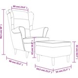 vidaXL Fotelja s krilnim naslonom i tabureom crna baršunasta | shoptok.hr