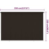  Vanjska roleta za zamračivanje 350 x 230 cm smeđa HDPE | shoptok.hr