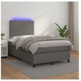  Krevet box spring s madracem LED sivi 120x200cm od umjetne kože | shoptok.hr