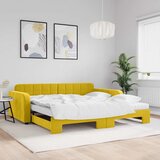  Dnevni krevet na razvlačenje s madracima žuti 100x200 cm baršun | shoptok.hr