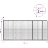  Gabion s žicom debljine 3,5 mm i mrežom 5x10 cm 450x50x200 cm | shoptok.hr
