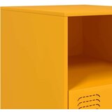 vidaXL Nočna omarica 2 kosa gorčično rumena 34,5x39x44 cm jeklo | Shoptok.si