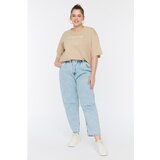 Trendyol Curve Blue High Waist Elastic Waist Mom Jean Cijene