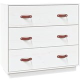 Maison Chic Komoda - Predalnik bela 80x40x75 cm trdna borovina, (21716419) Cene