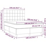  S oprugama i madracem crni 140 x 190 cm baršunasti | shoptok.hr