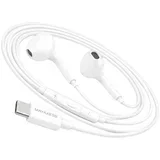 Mayaxess, Žične USB-C slušalke za Galaxy S23 Plus z vgrajenim mikrofonom, Bela, (5000277644)