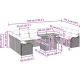 vidaXL 11-delni vrtni kavč set z blazinami siva poli ratan akacija | Shoptok.si
