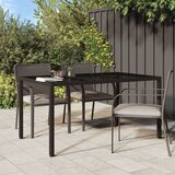  Vrtni stol 150x90x75 cm od kaljenog stakla i poliratana smeđi | shoptok.hr