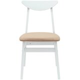  Trpezarijske stolice 2 kom. Čvrsto drvo od gume Bijelo Bijela 42 x 47.5 x 81 cm | Shoptok.si