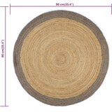  Ručno rađeni tepih od jute sa sivim rubom 90 cm | shoptok.hr