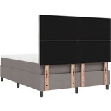 vidaXL Škatlasta postelja z vzmetnico Taupe 160x200 cm Tkanina, (22083043) | Shoptok.si