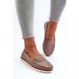 EVENTO Women's Dark Beige Faux Suede Loafers Nestalia | Eponuda.ba
