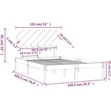  Okvir za krevet od masivnog drva 135 x 190 cm bračni | shoptok.hr