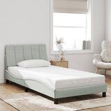 Maison Chic Posteljni okvir - Enojna postelja - Postelja za odrasle brez vzmetnice svetlo siv 100x200 cm žamet-J7491, (21760336) | Shoptok.si