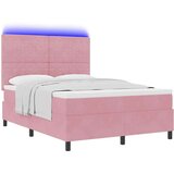  Postelja s podnožjem in vzmetnico & LED Roza 140x190 cm Žamet, (22050551) | Shoptok.si