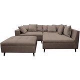 MID.YOU Ecksofa inkl. Hocker, gladka tkanina rjava | Shoptok.si