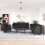  3-dijelni set sofa crni od tkanine | Eponuda.ba