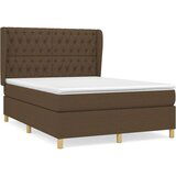  Box spring postelja z vzmetnico temno rjav 140x190 cm blago, (20724888) | Shoptok.si