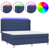  Box spring postelja z vzmetnico LED modra 160x200 cm blago, (20900930) | Shoptok.si