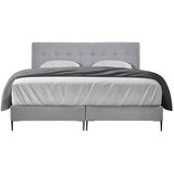 MID.YOU POSTELJA BOXSPRING x , tekstil, leseni material svetlo siva | Shoptok.si