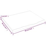 vidaXL Stenska polica 60x50x2 cm neobdelana trdna hrastovina | Shoptok.si