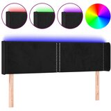 Maison Chic led posteljno vzglavje - vzglavna omarica - nočna omarica črno 147x16x78/88 cm žamet, (21712366) Cene