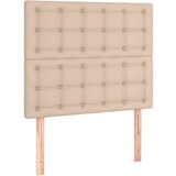 Maison Chic Posteljno vzglavje - Vzglavna omarica 2 kosa kapučino 100x5x78/88 cm umetno usnje, (22077117) Cene