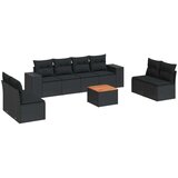 vidaXL 9-dijelni set vrtnih sofa s jastucima crni od poliratana | shoptok.hr