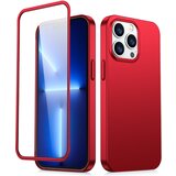Joyroom Ovitek za iPhone 13 Pro, zadnji in sprednji pokrov + kaljeno steklo, rdeč, (21522531) Cene