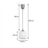 Brilagi LED luster na sajli RETRO GLASS 1xE27/60W/230V prečnik 10 cm srebrna/bela | Eponuda.com