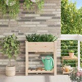  Vrtna saksija s policom Bež 71 x 37 x 76,5 cm Čvrsto drvo jele | shoptok.hr