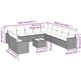  12-dijelni set vrtnih sofa od poliratana s jastucima crni | shoptok.hr