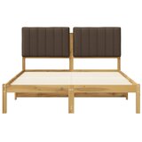  Krevetni okvir s tapiciranim uzglavljem Bijelo isprana i taupe - Bijelo isprana i taupe 135 x 190 cm | shoptok.hr