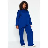 Trendyol Curve Saks Stand-Up Collar Asymmetrical Knitwear Top and Bottom Set Cene