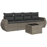 Maison Chic Seti vrtnega pohištva - Vrtna garnitura - Vrtni pohištvo set 5-delna z blazinami siv poli ratan, (21813807) | Shoptok.si