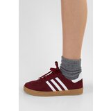 Shoeberry Women's Gazellyn Burgundy-White Striped Flat Sneakers Cene