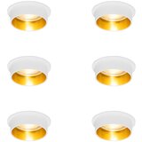 QAZQA Komplet 6 Sodoben vgradni reflektor bel s pozlačenim notranjim delom - Insta Cene