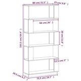 Ormarić za knjige / pregrada crni 80x25x163,5 cm od borovine | shoptok.hr