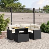  The Living Store Vrtna sedežna garnitura 5-delna z blazinami črn poli ratan - Vrtna Sedežna Garniture, (21477660) | Shoptok.si