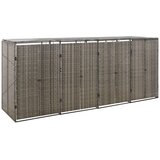  Spremište za 4 kante za smeće sivo 274 x 80 x 117 cm poliratan | shoptok.hr