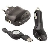 Esperanza USB punjaci + microUSB kabl 3in1 set, DC 12-24V, AC 100-240V, out 5V/1000mA, EZ116 | Eponuda.ba
