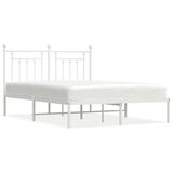 vidaXL Metalni okvir za krevet s uzglavljem bijeli 140 x 190 cm | shoptok.hr