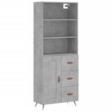 Maison Chic Visoka Komoda - Predalnik betonsko siva 69,5x34x180 cm inženirski les, (21719317) Cene