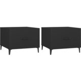 Furnova Klubske mizice s kovinskimi nogami 2 kosa črne 50x50x40 cm, (21913549) | Shoptok.si