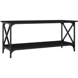 Maison Chic Klubska mizica - kavna mizica - Nizka mizica črna 100x45x45 cm inženirski les in železo, (21754147) Cene