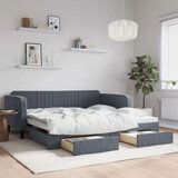 vidaXL Dnevni krevet na razvlačenje i ladice tamnosivi 100 x 200 cm | shoptok.hr