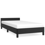 The Living Store Posteljni okvir z vzglavjem črn 80x200 cm umetno usnje - Posteljni Okvir Z Vzglavjem, (21531291) | Shoptok.si