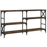 Maison Chic konzolna miza - miza ob steni dimljen hrast 150x29x76,5 cm inženirski les, (21786472) | Shoptok.si