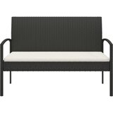  Vrtna klupa s jastukom crna 105 cm od poliratana | shoptok.hr