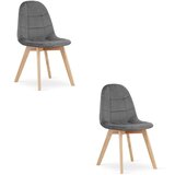 Bora stolica - tamnosivi baršun / prirodne noge x 2 | shoptok.hr
